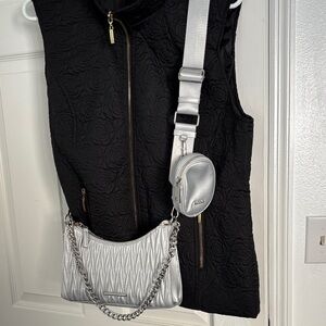 Aldo Silver Quilted evening Bag